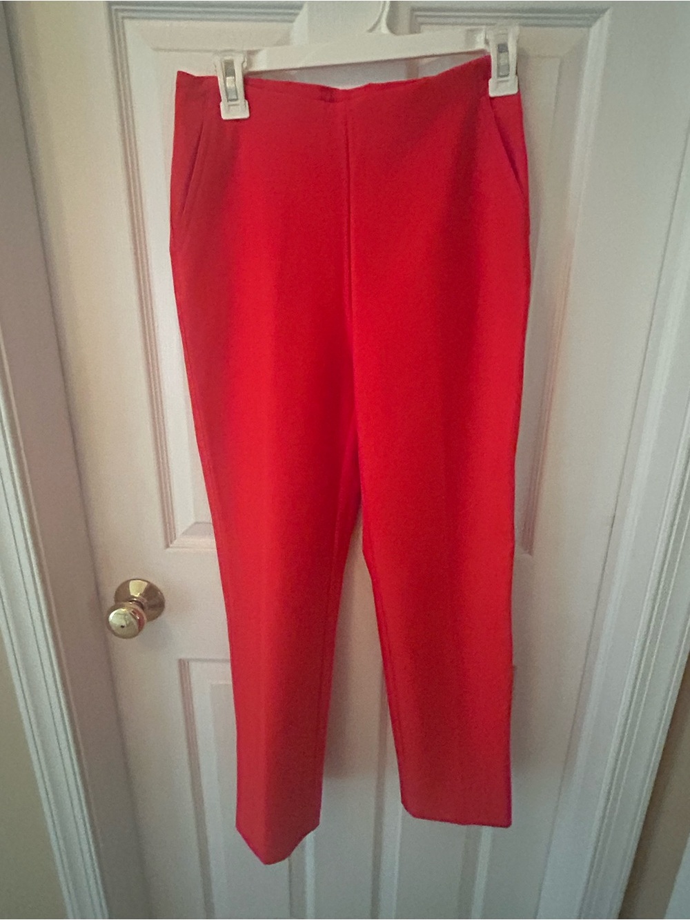 Rachel Zoe Bright Coral/Red Straight-Leg Pants